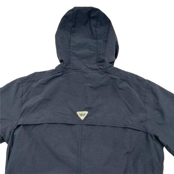 Columbia PFG Hooded Jacket Womens Medium Navy Full Zip Water Repellent Outdoor - Picture 8 of 12